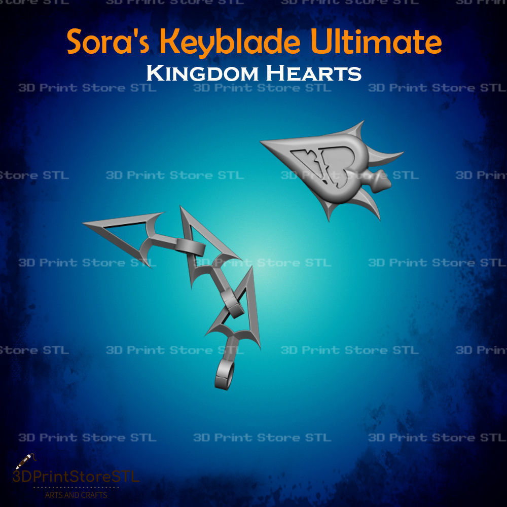 Sora Keyblade Ultima Cosplay Kingdom Hearts - STL File 3D print model_1