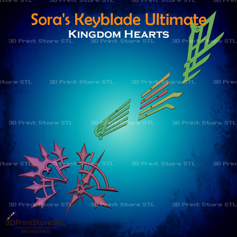 Sora Keyblade Ultima Cosplay Kingdom Hearts - STL File 3D print model_4