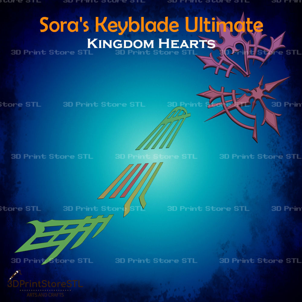 Sora Keyblade Ultima Cosplay Kingdom Hearts - STL File 3D print model_5