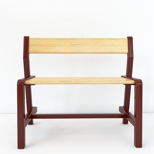 IKEA CHILDRENS BENCH DARK RED 3D model