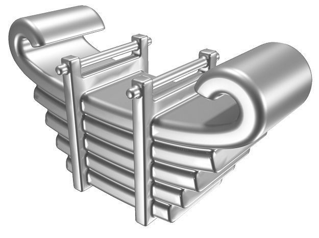 Mechanical Leaf Spring Low-poly 3D model_1