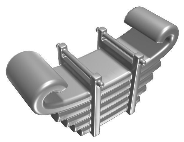 Mechanical Leaf Spring Low-poly 3D model_2