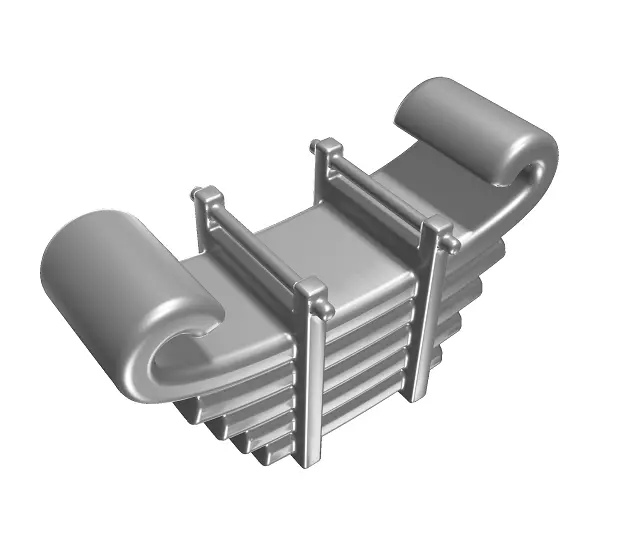 Mechanical Leaf Spring Low-poly 3D model_0