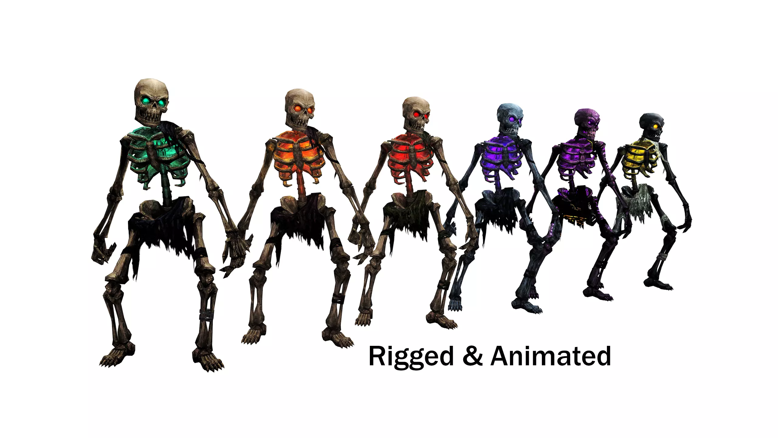 Skeleton Pack - Fully Rigged and Animated Low-poly 3D model_0
