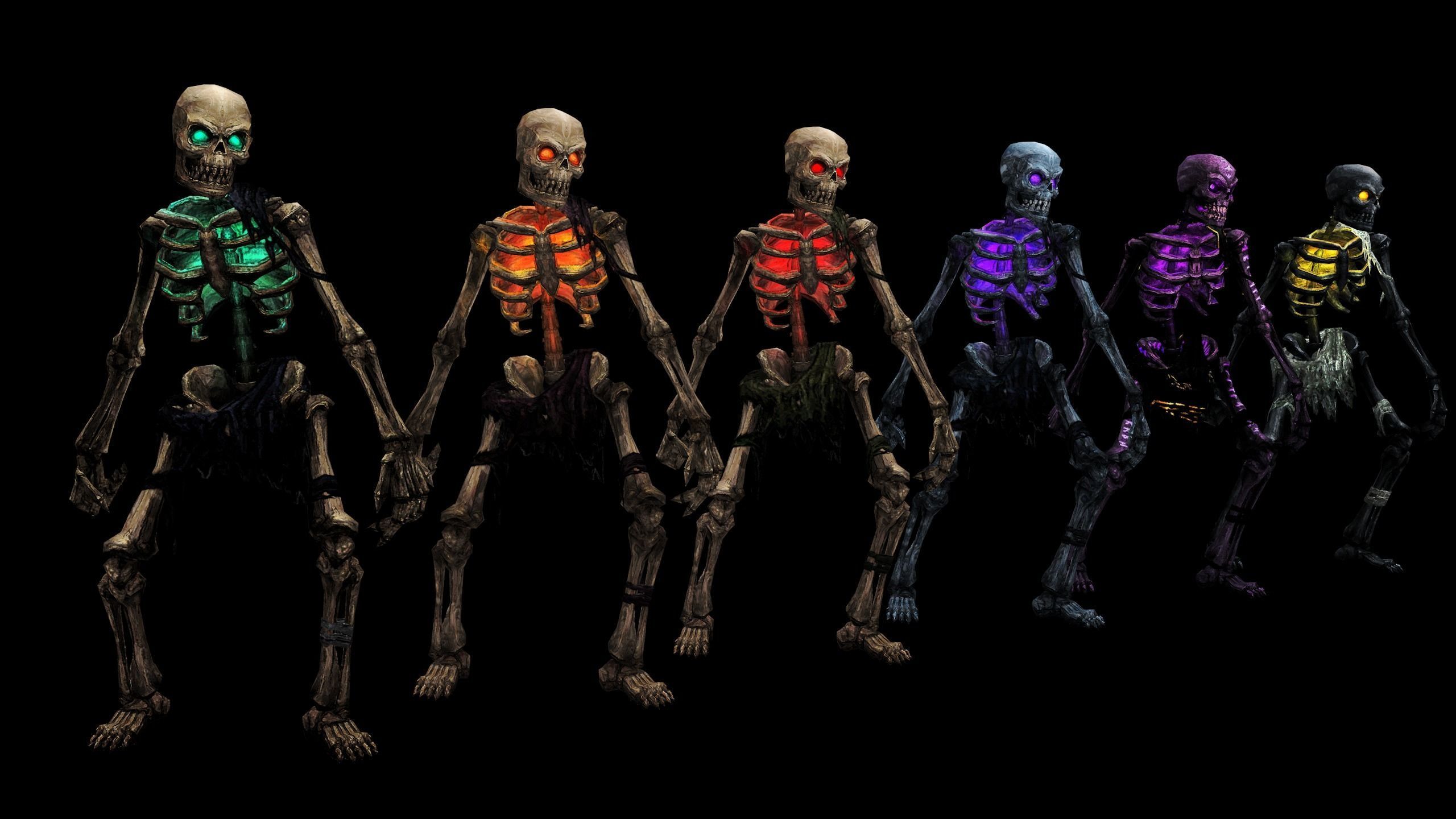 Skeleton Pack - Fully Rigged and Animated Low-poly 3D model_3