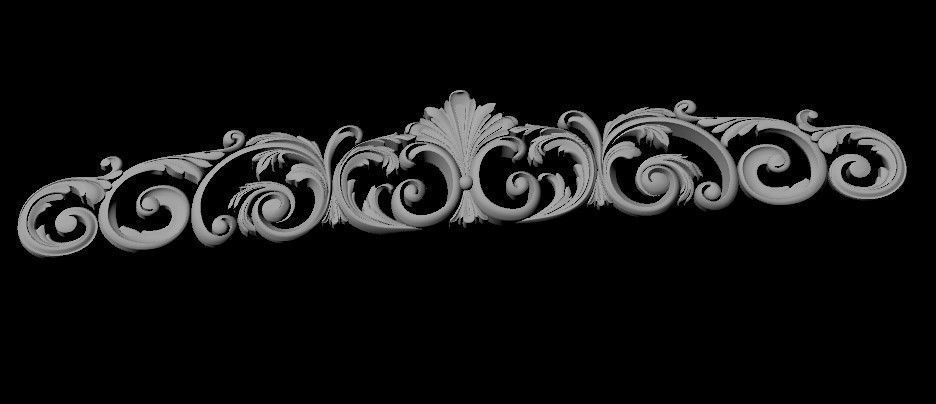 dekor gold ornate border 3D model_2