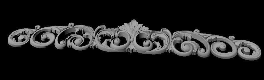 dekor gold ornate border 3D model_1