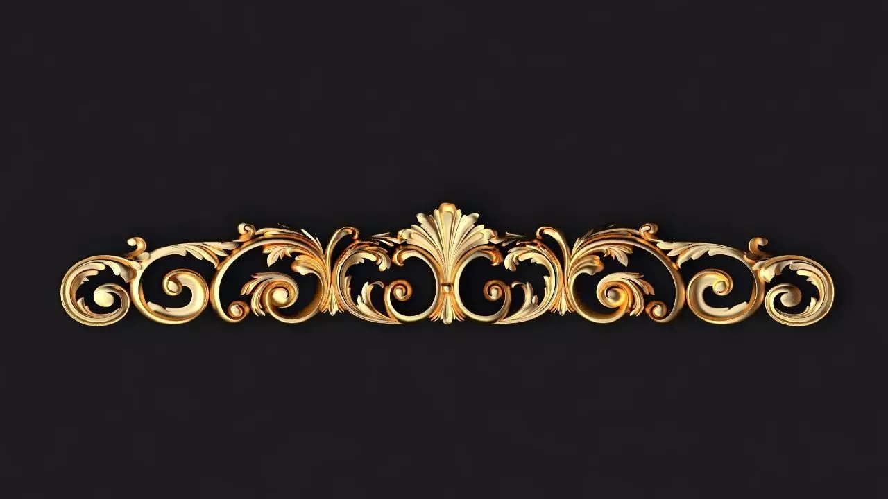 dekor gold ornate border 3D model_0