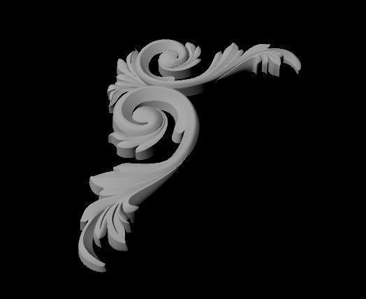 dekor ornate gold letter f 3D model_2