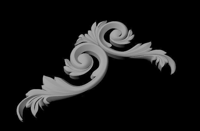 dekor ornate gold letter f 3D model_1