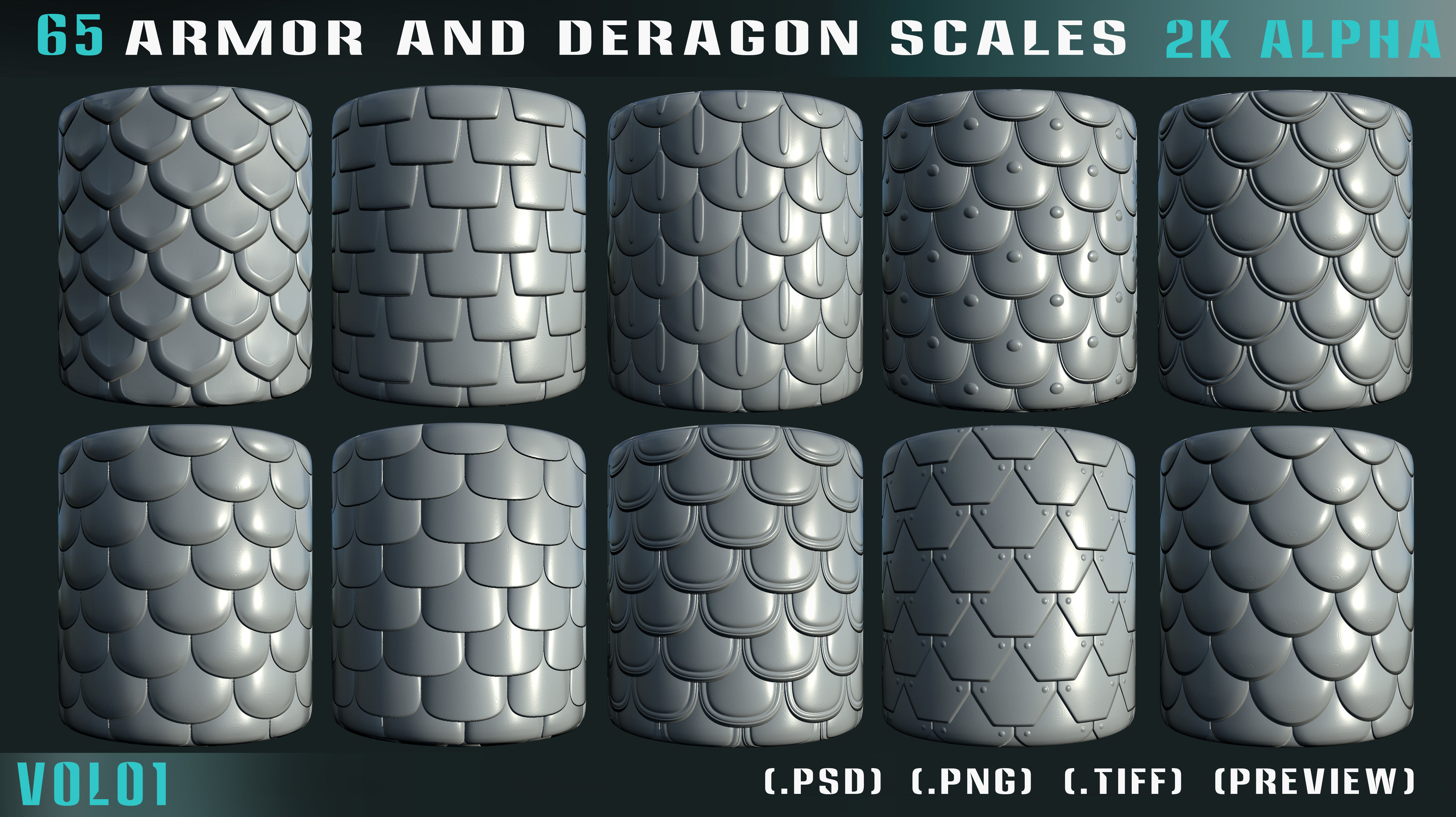 65 Armor and Dragon Scales Alpha - VOL 01 Texture_3