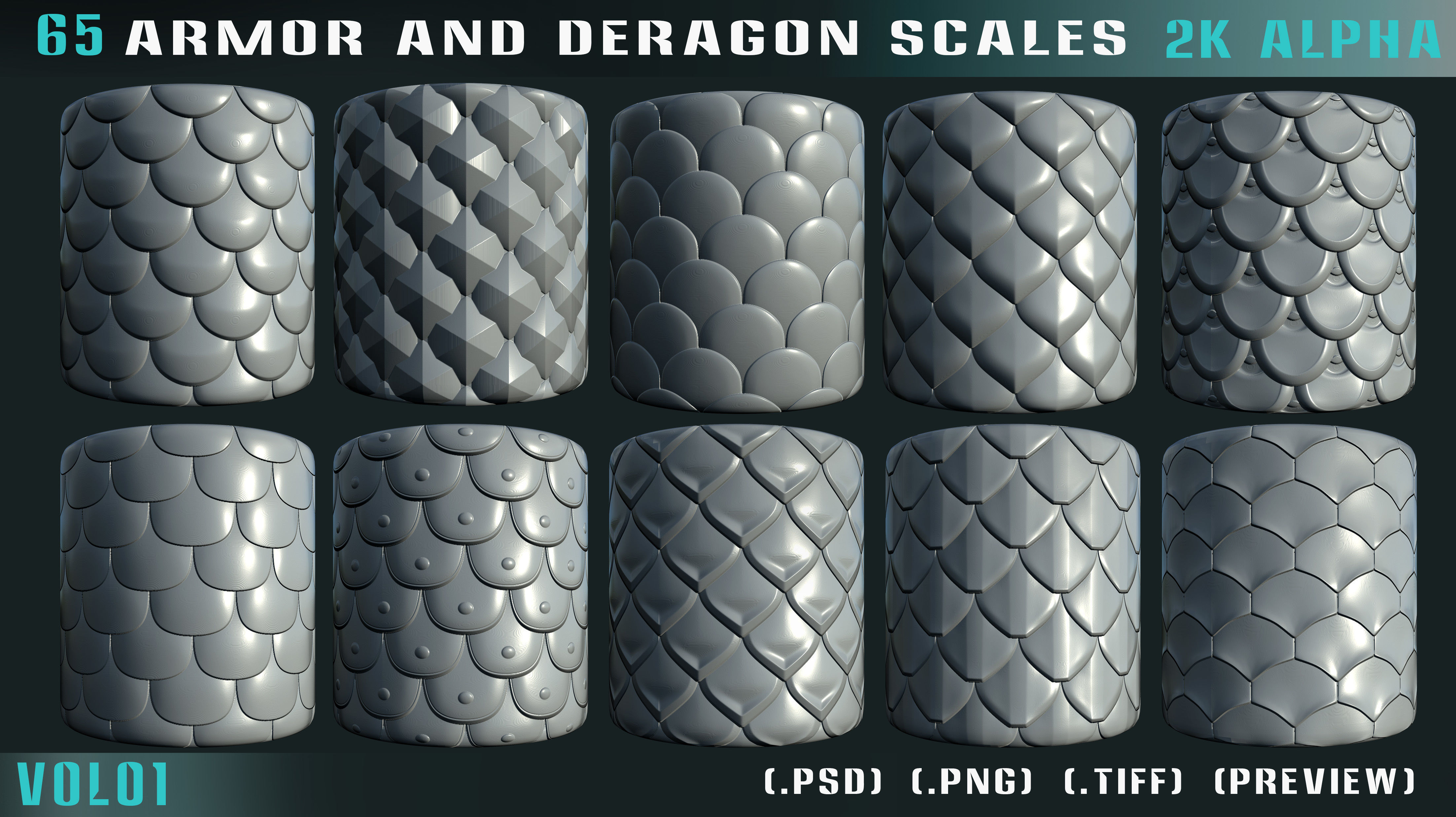 65 Armor and Dragon Scales Alpha - VOL 01 Texture_6