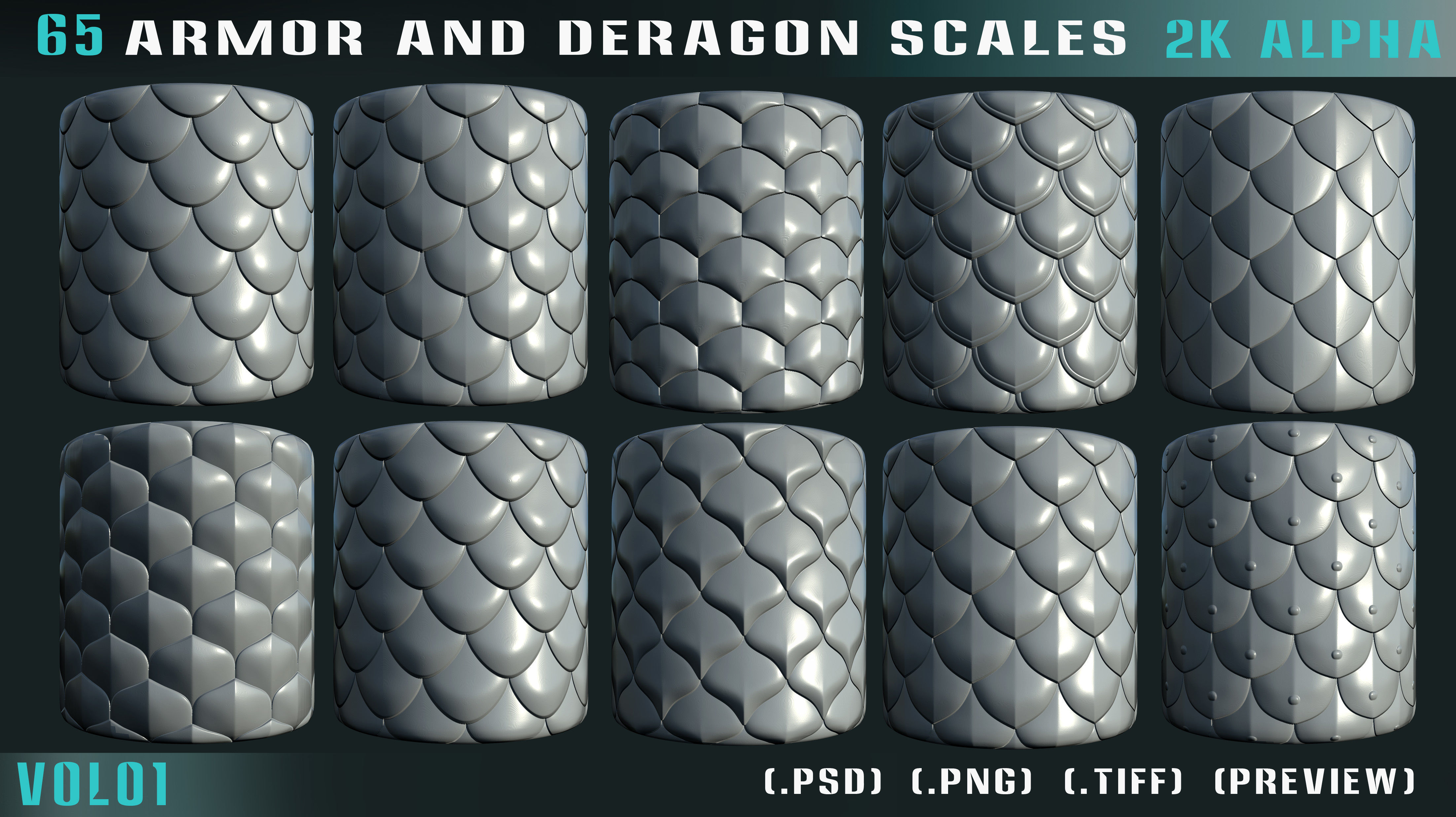 65 Armor and Dragon Scales Alpha - VOL 01 Texture_1