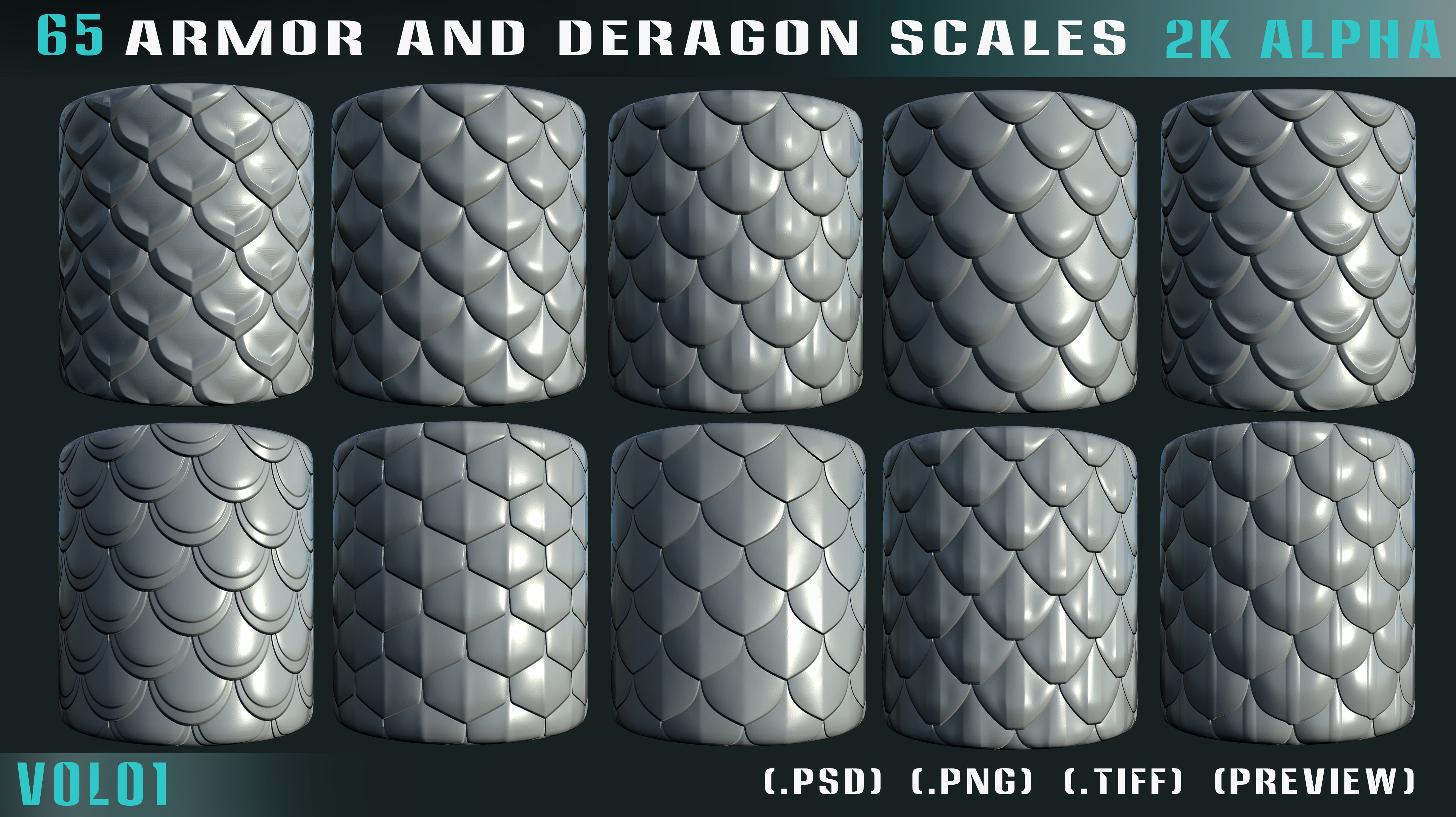 65 Armor and Dragon Scales Alpha - VOL 01 Texture_5