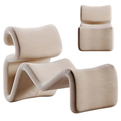 Etcetera Lounge Chair Low-poly 3D model