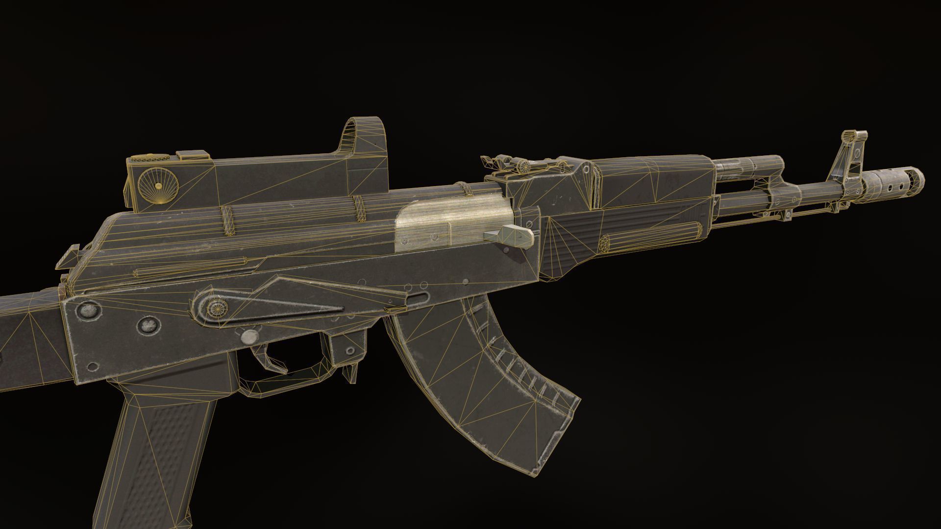 AK-47M ak - rifle Low-poly 3D model_8
