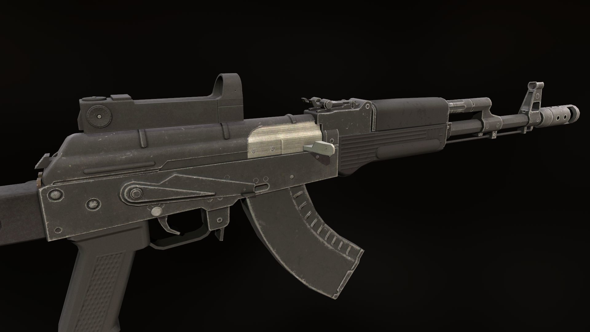 AK-47M ak - rifle Low-poly 3D model_7