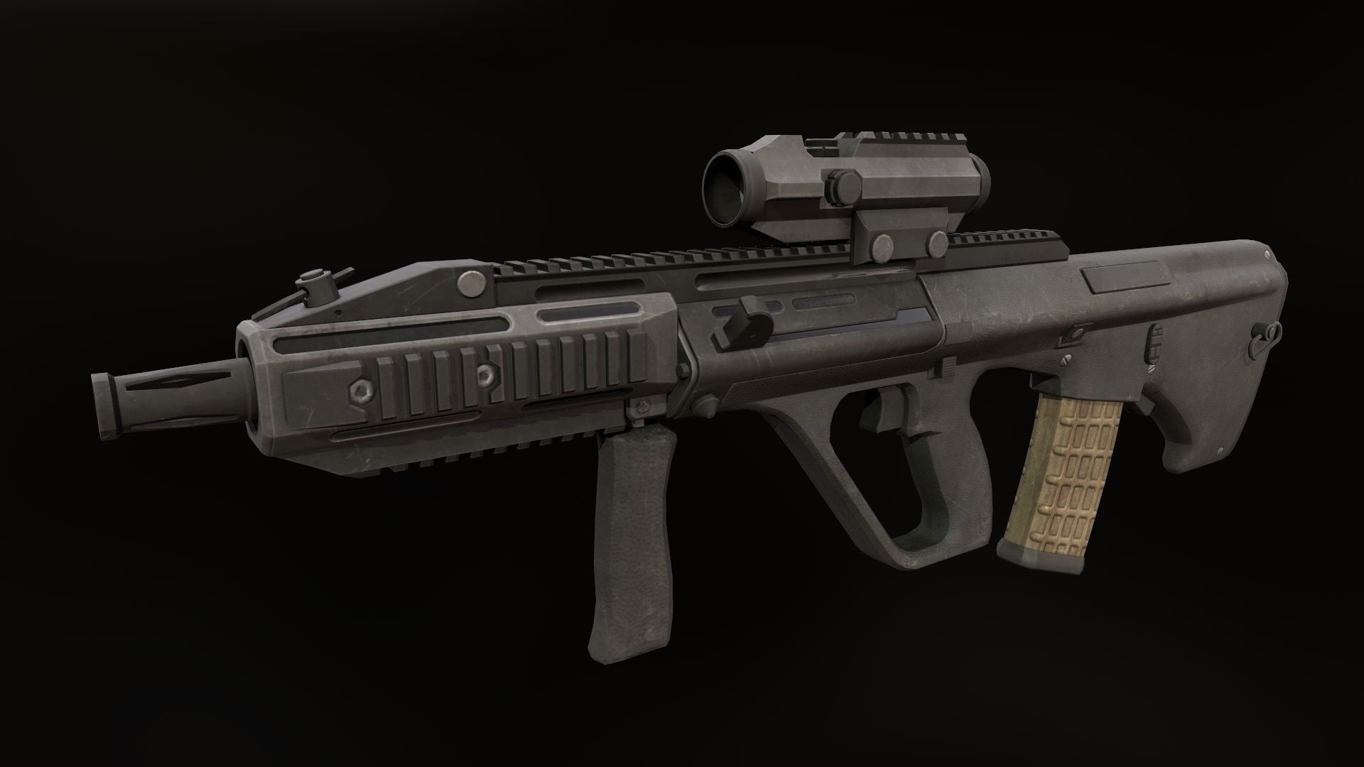 AUG A3 Low-poly 3D model_3