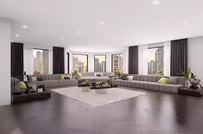 sofa-living-room-3d interior-coffee table 