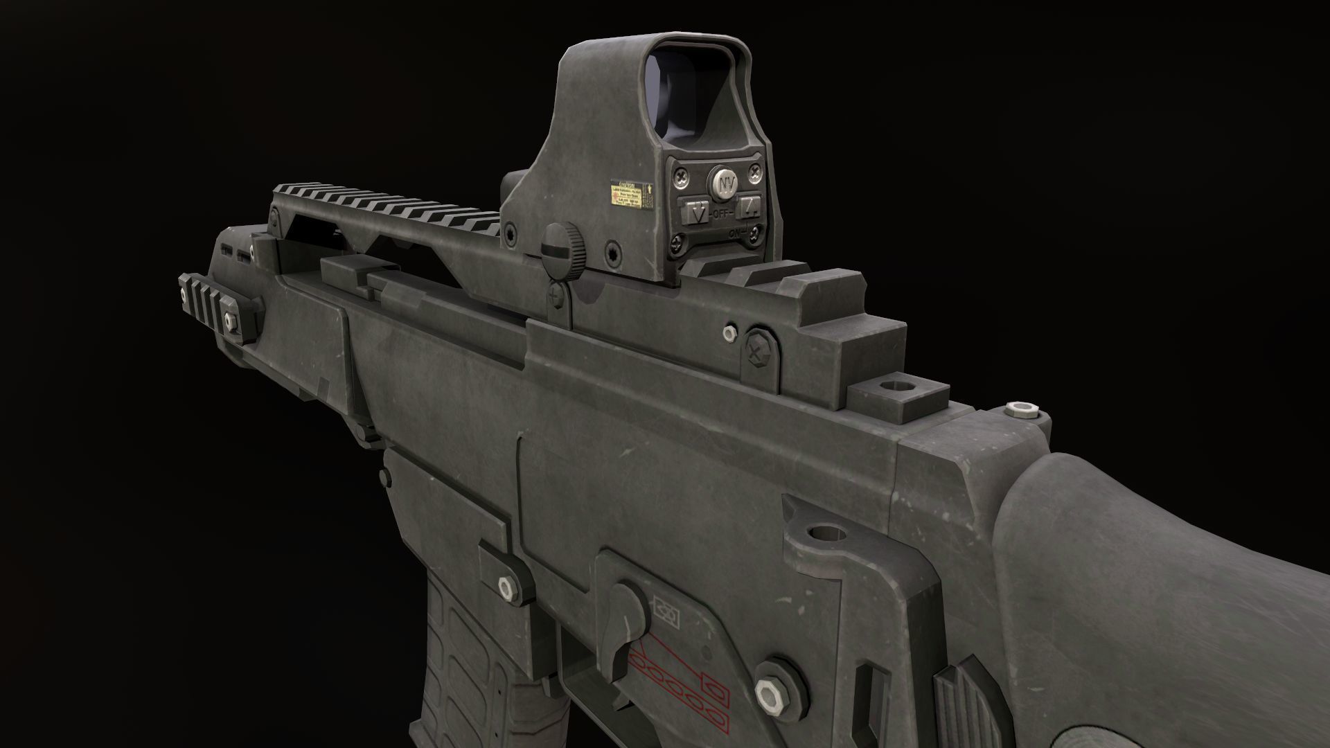 Assault rifle G36C Low-poly 3D model_3