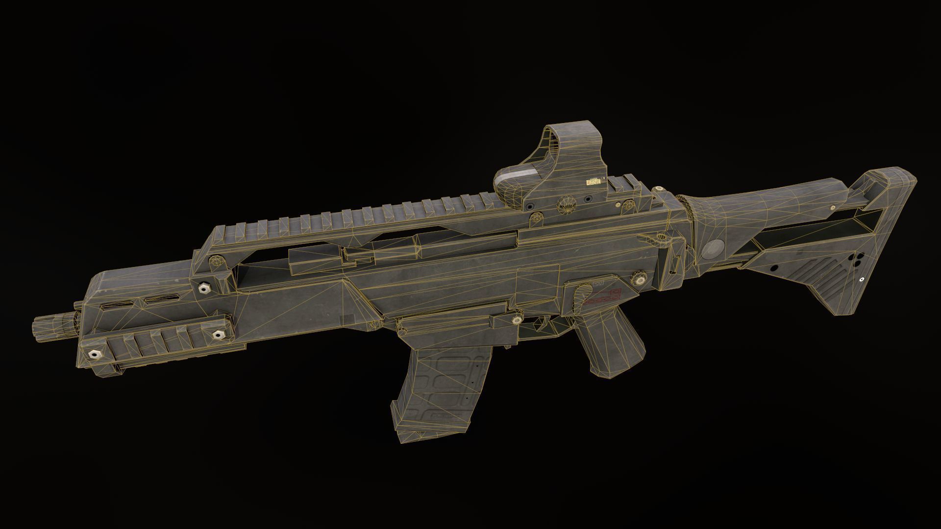 Assault rifle G36C Low-poly 3D model_9