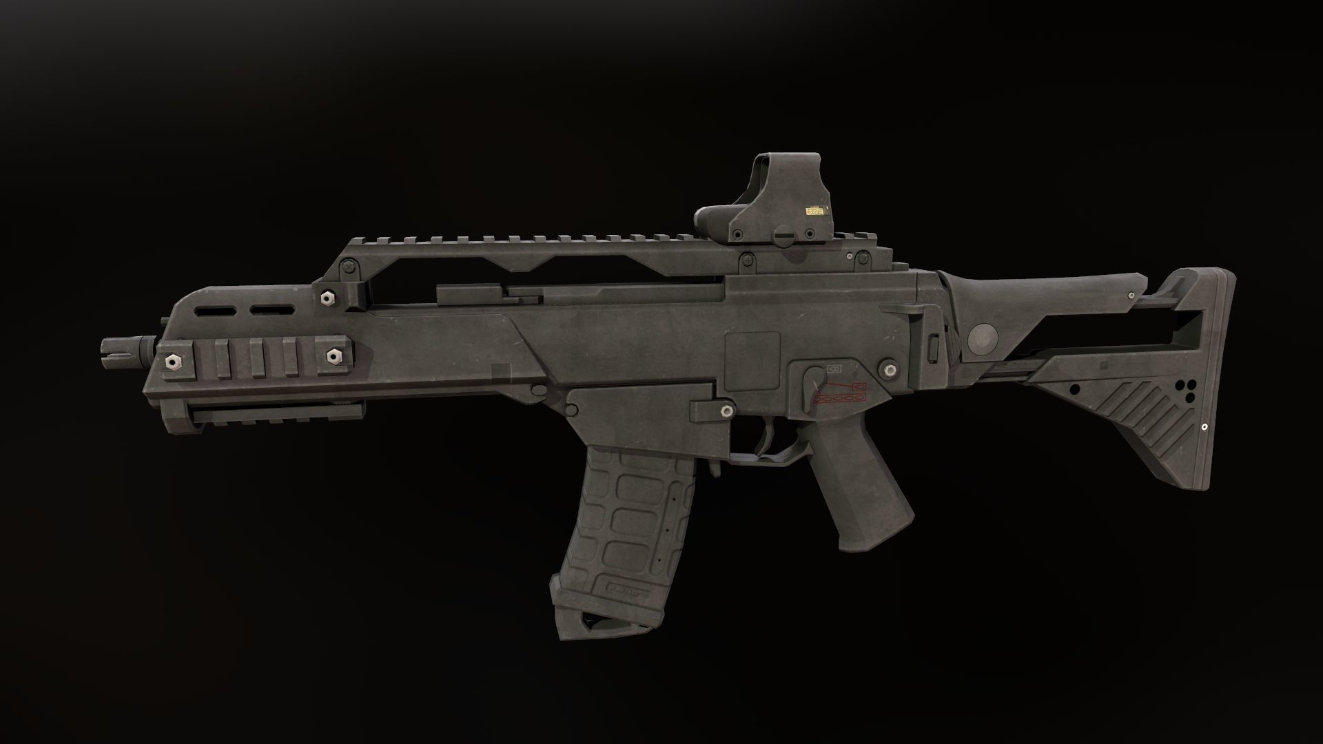 Assault rifle G36C Low-poly 3D model_1