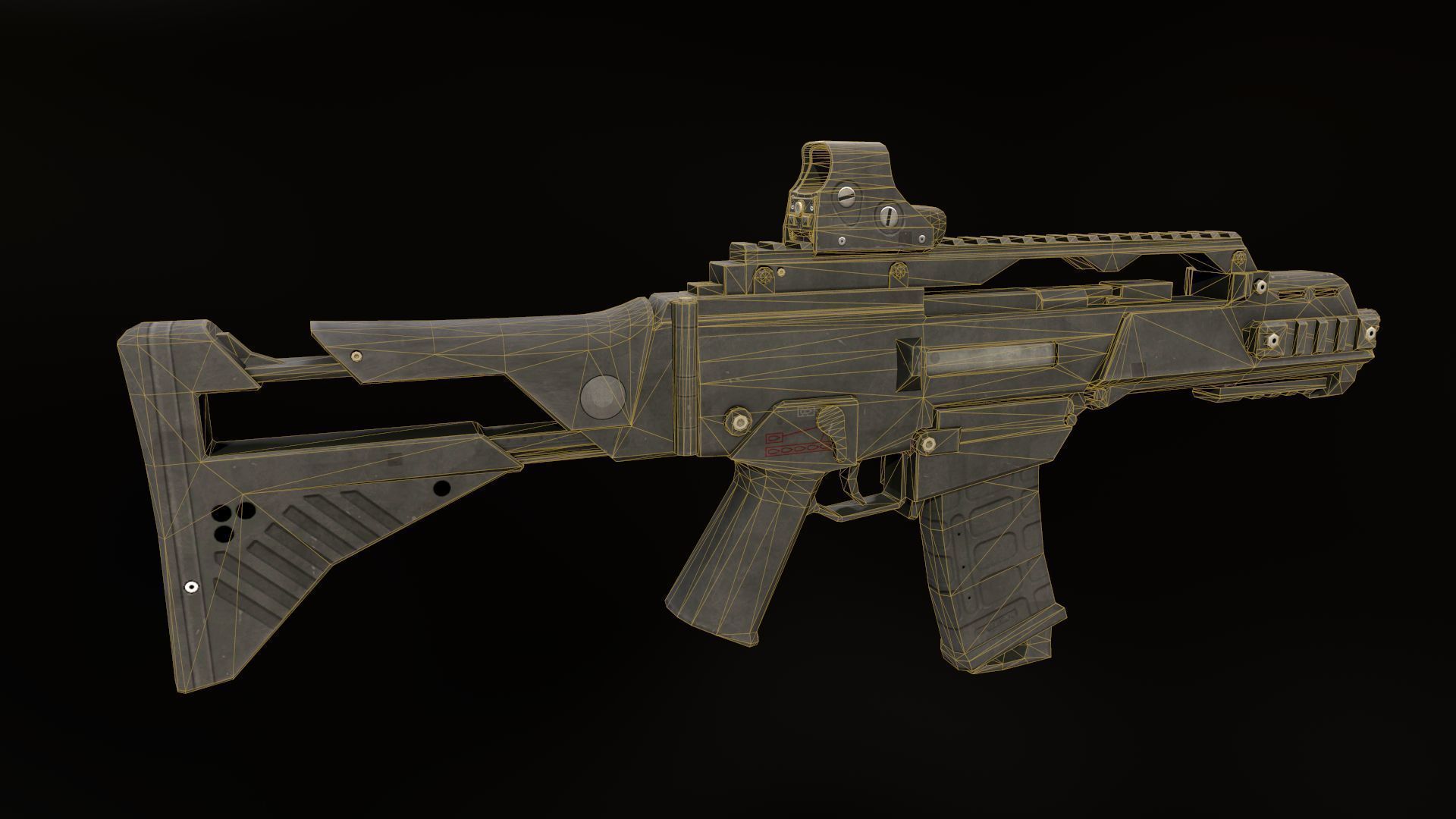 Assault rifle G36C Low-poly 3D model_6