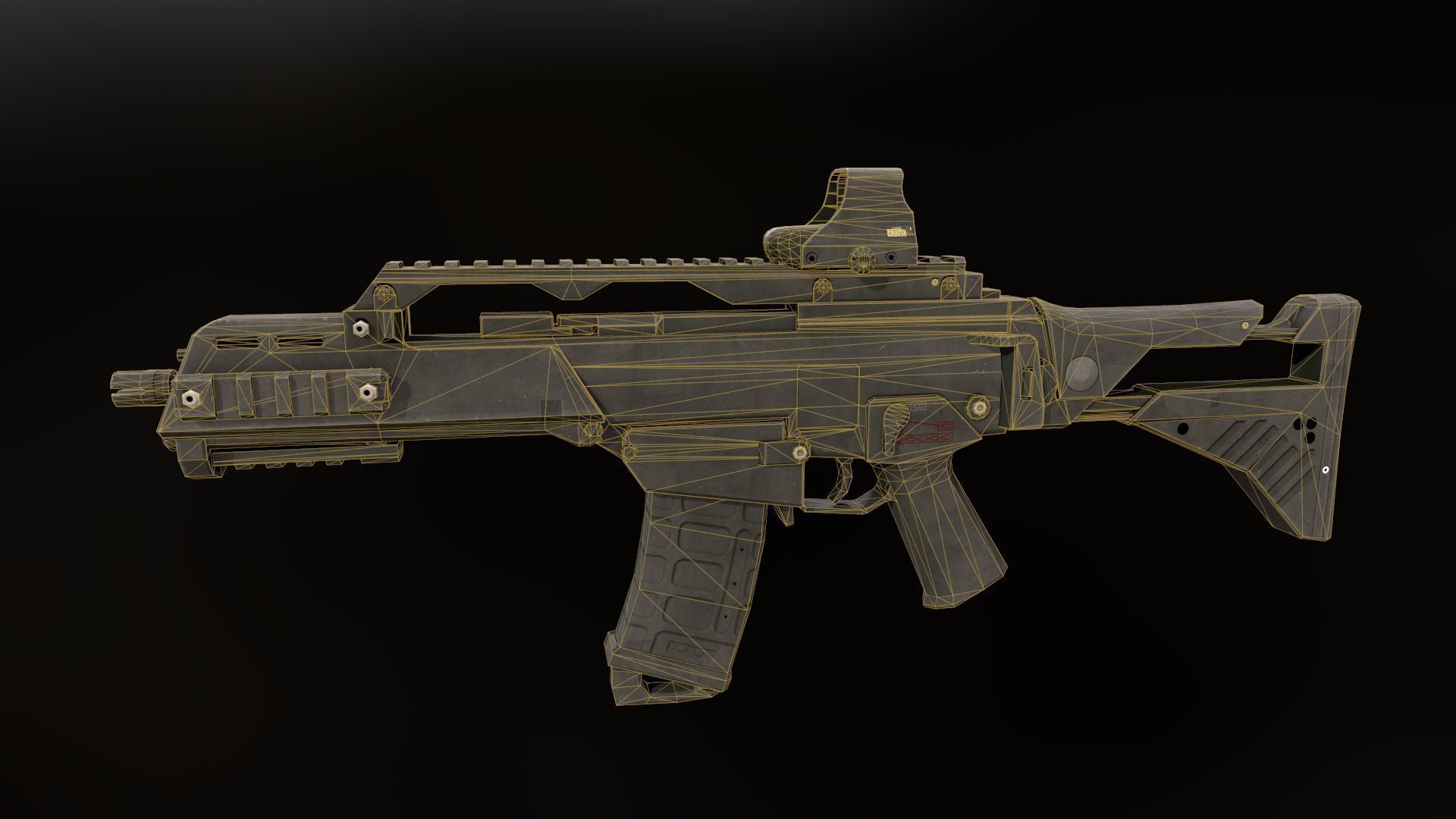 Assault rifle G36C Low-poly 3D model_2