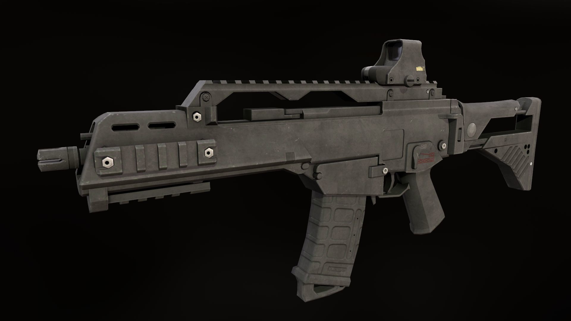 Assault rifle G36C Low-poly 3D model_10