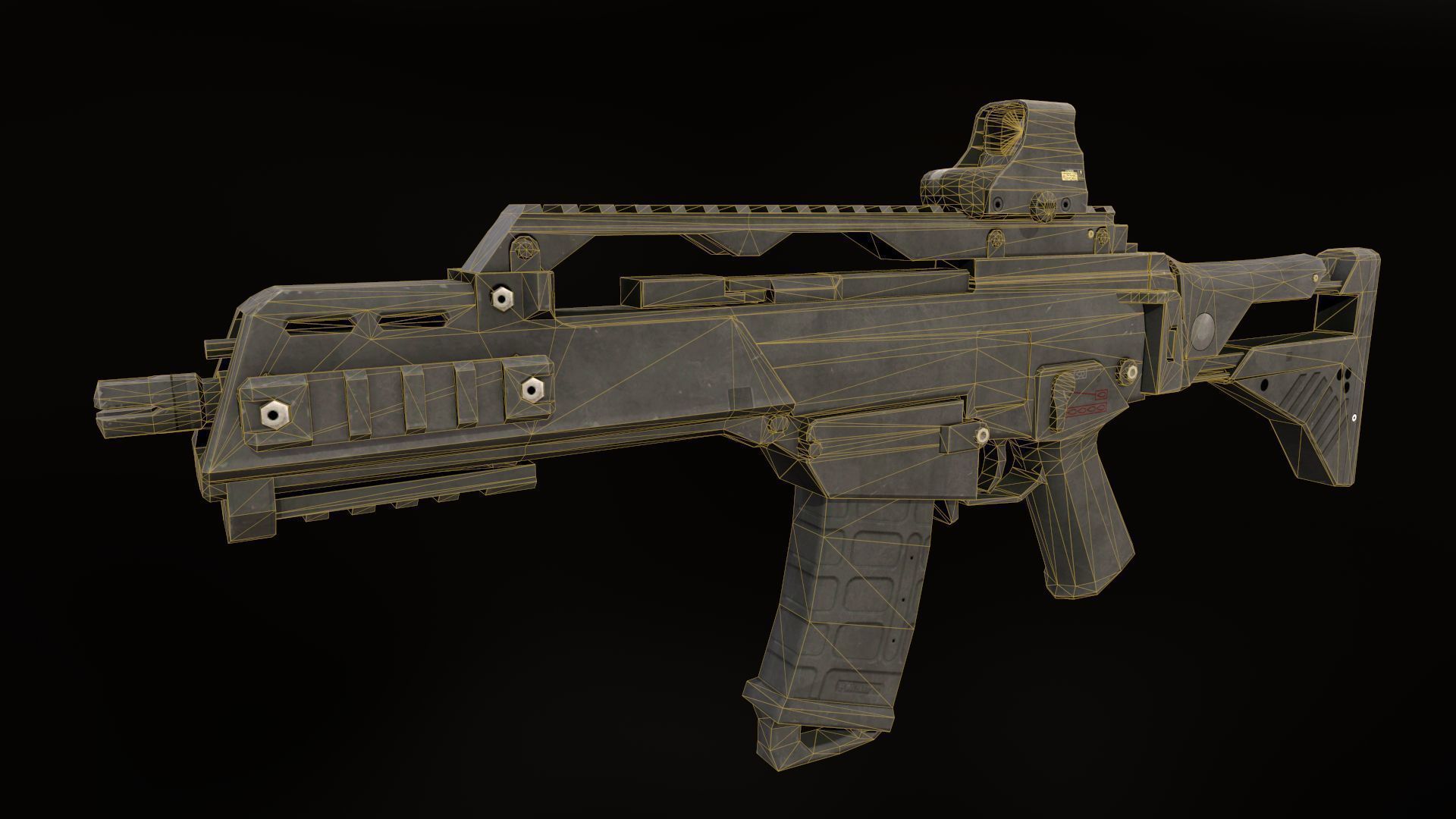 Assault rifle G36C Low-poly 3D model_11
