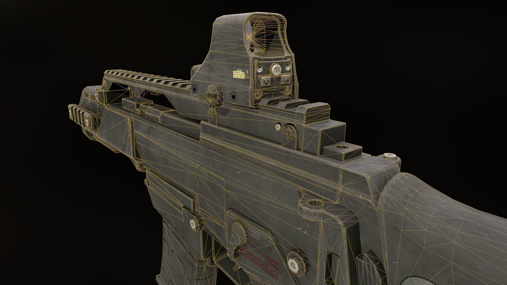 Assault rifle G36C Low-poly 3D model_4