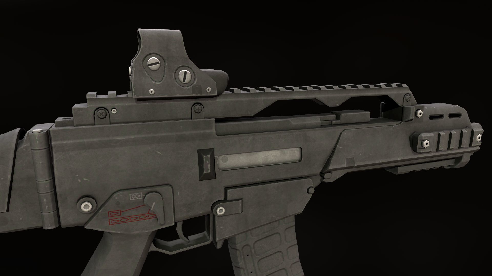 Assault rifle G36C Low-poly 3D model_7