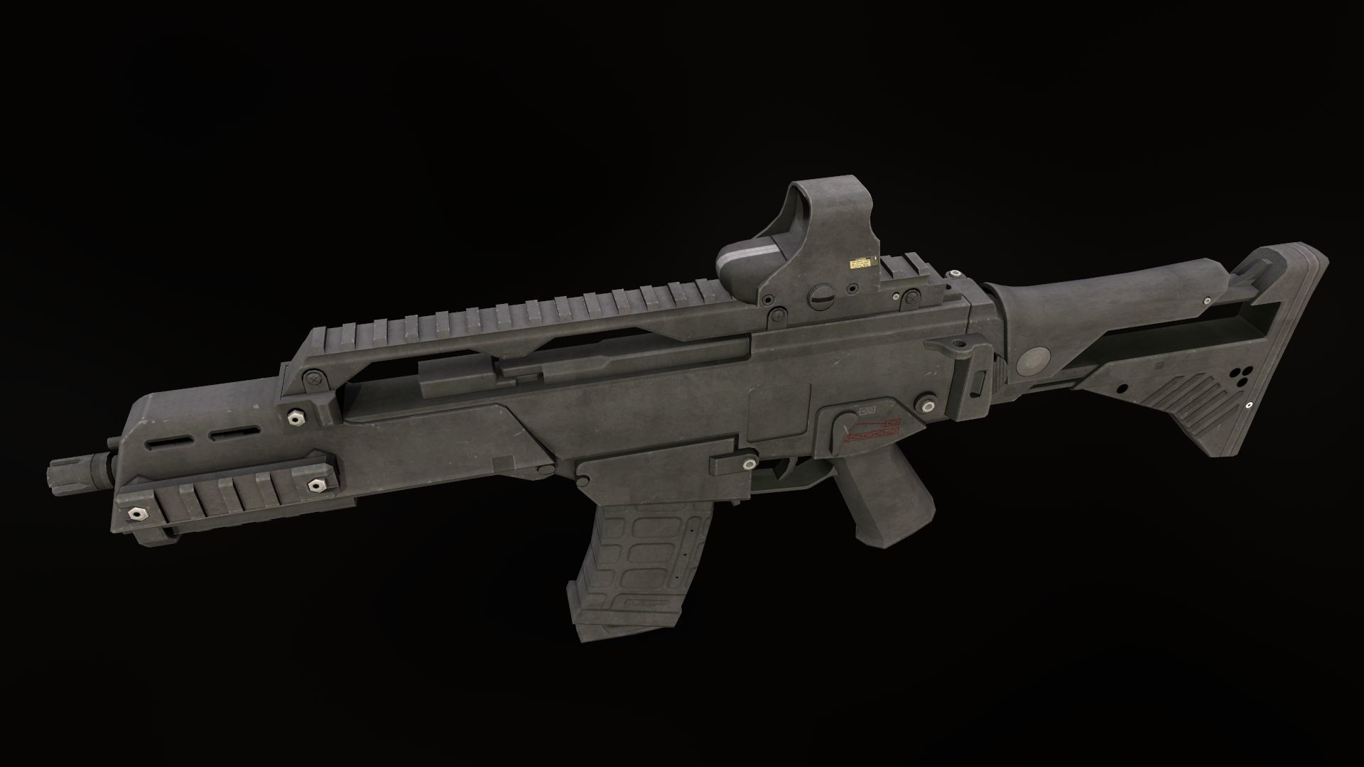 Assault rifle G36C Low-poly 3D model_8
