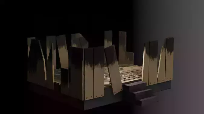 Fired house for game