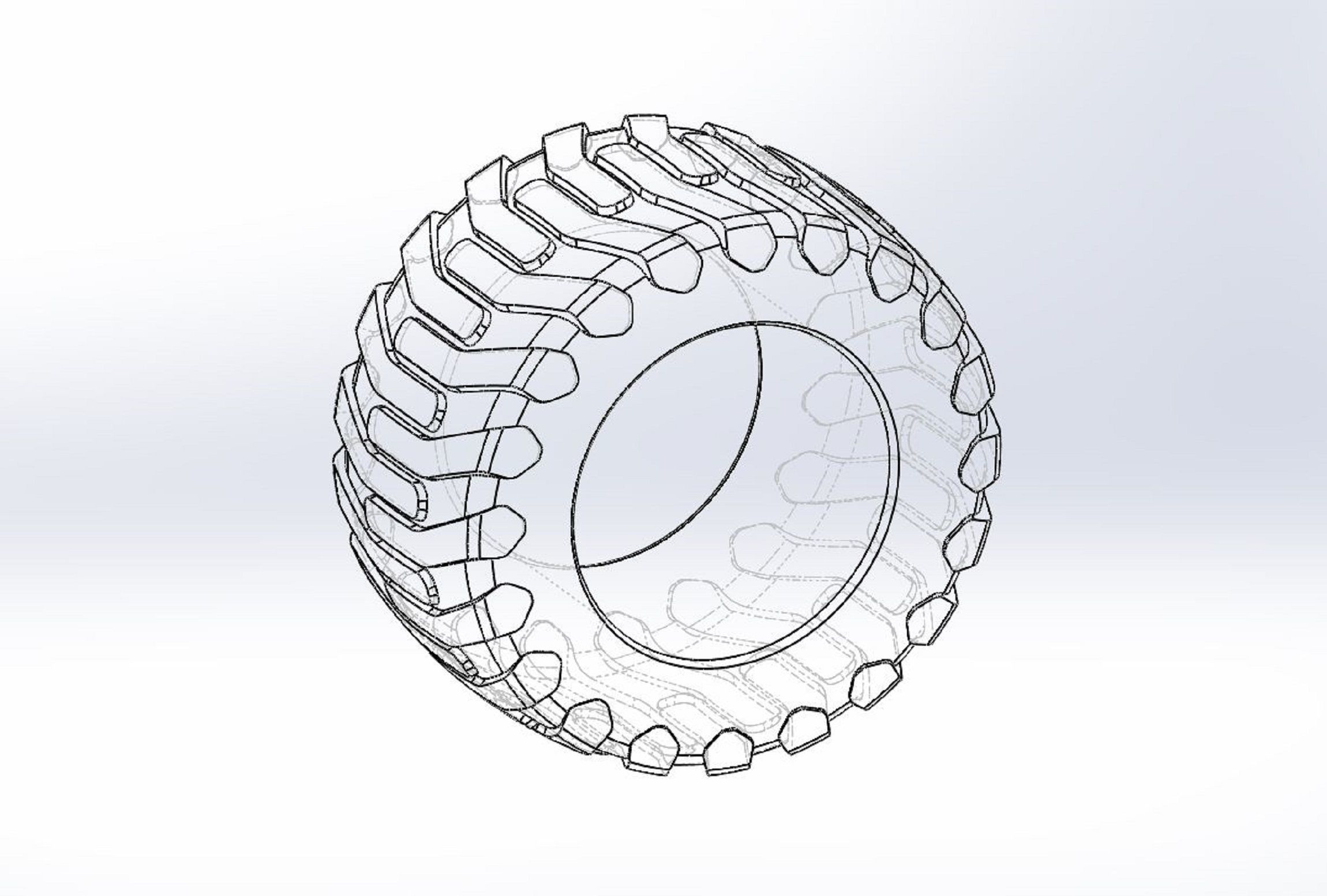 Offroad tire 15 Scale 1 to 25 3D print model_8