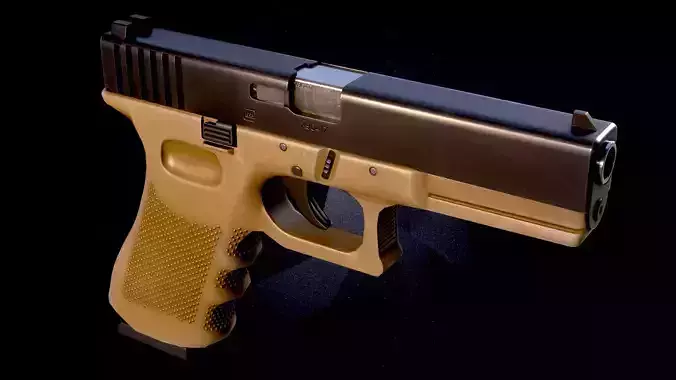 Glock pistol Low-poly 3D model