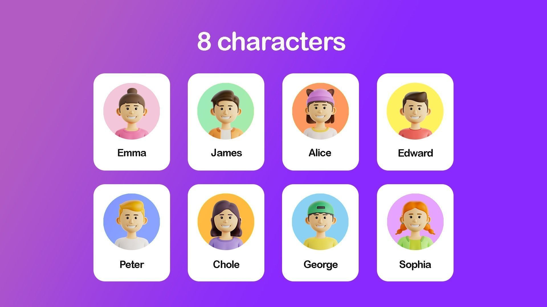 3D  Rigged Characters Pack 3D model_2