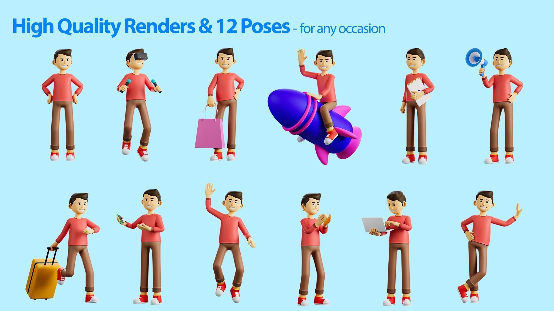 3D  Rigged Characters Pack 3D model_3