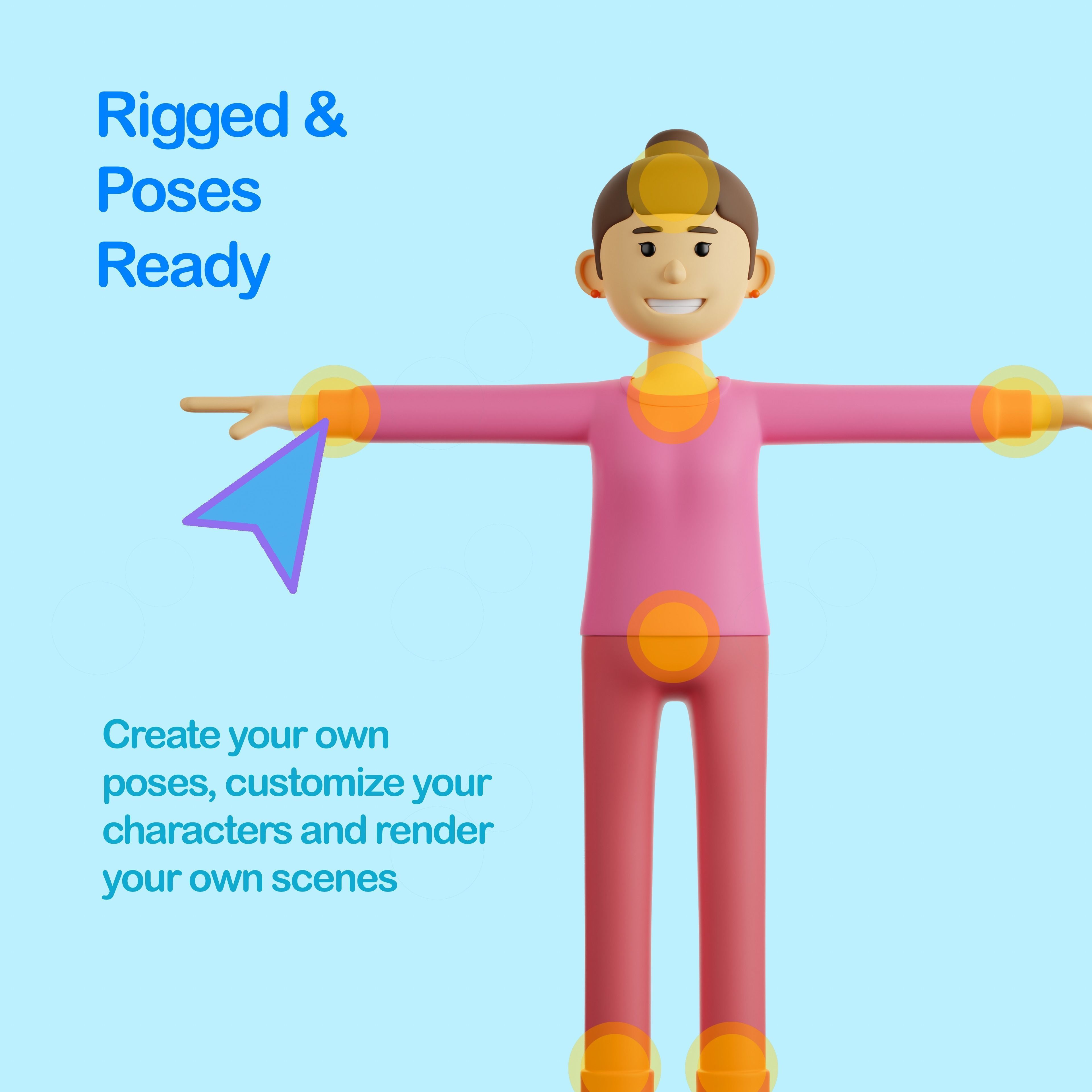 3D  Rigged Characters Pack 3D model_7