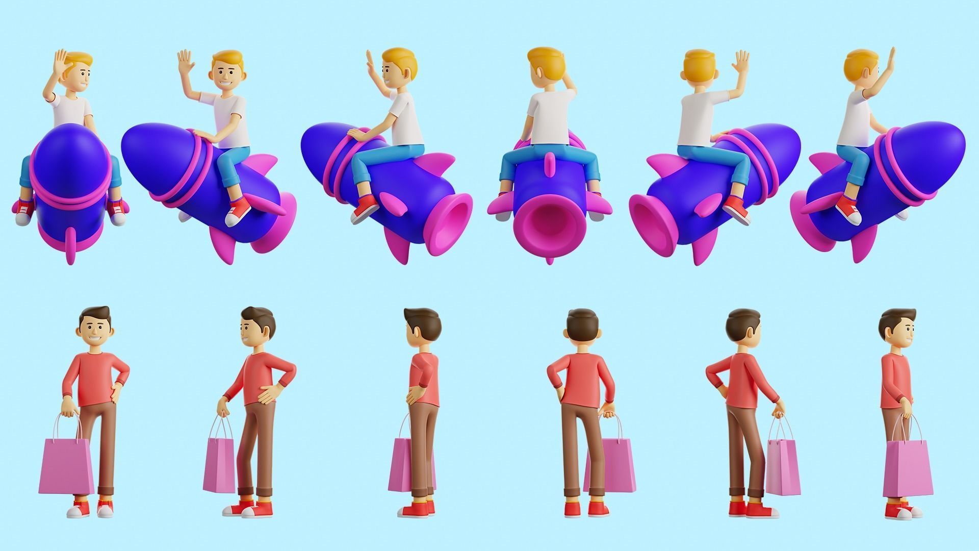 3D  Rigged Characters Pack 3D model_20