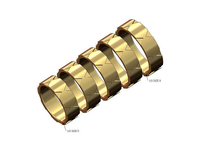 Double triangular pockets band US sizes 5to9 3D print model