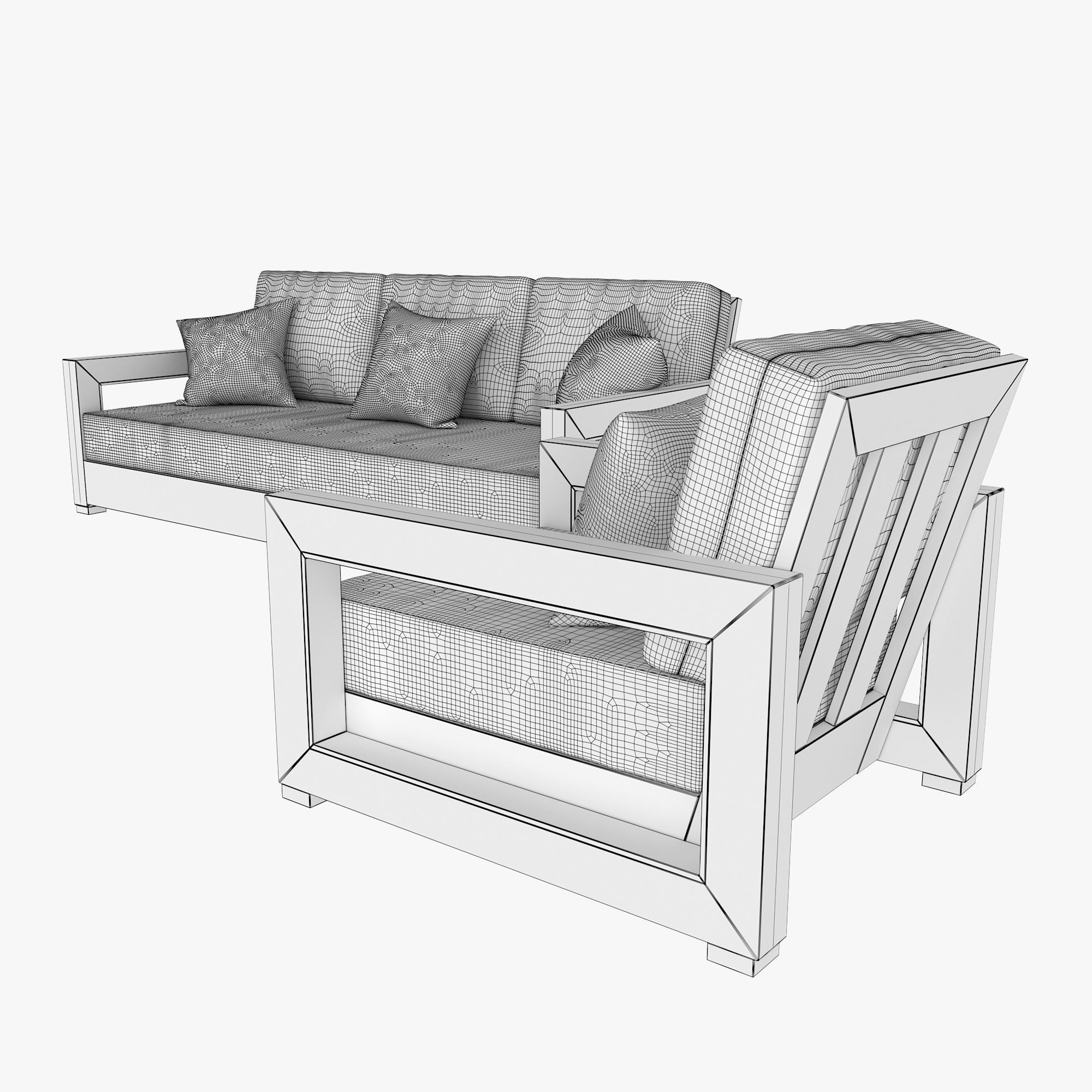 Montford Teak set 3D model_12