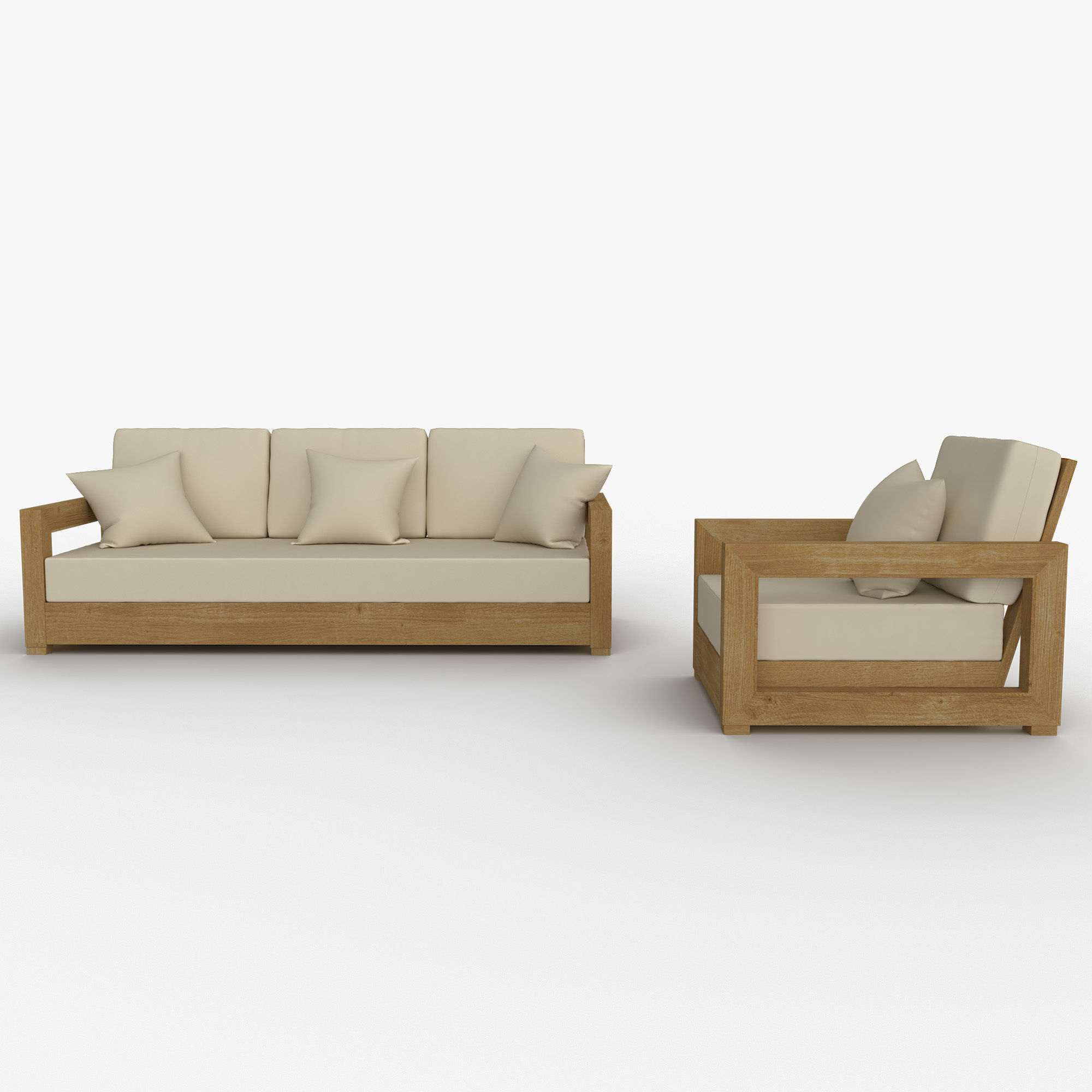 Montford Teak set 3D model_2