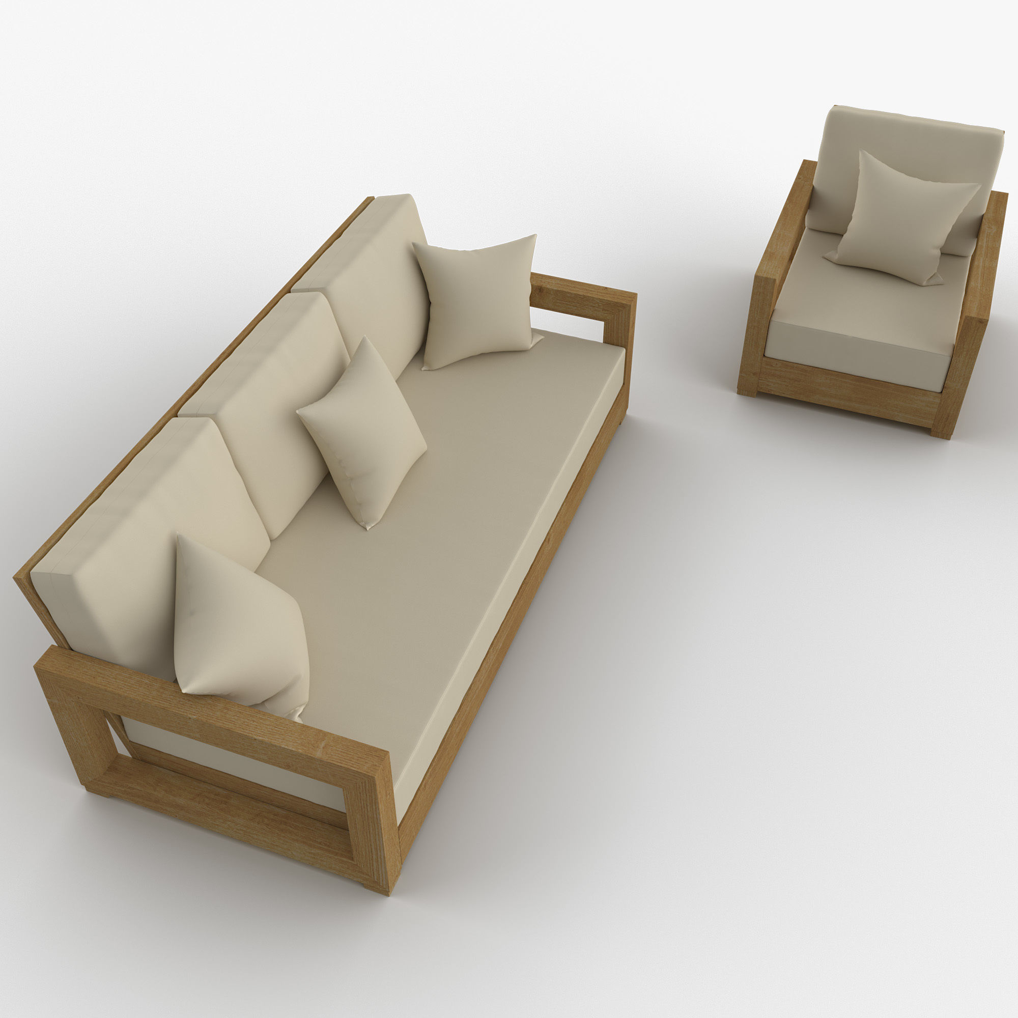 Montford Teak set 3D model_8