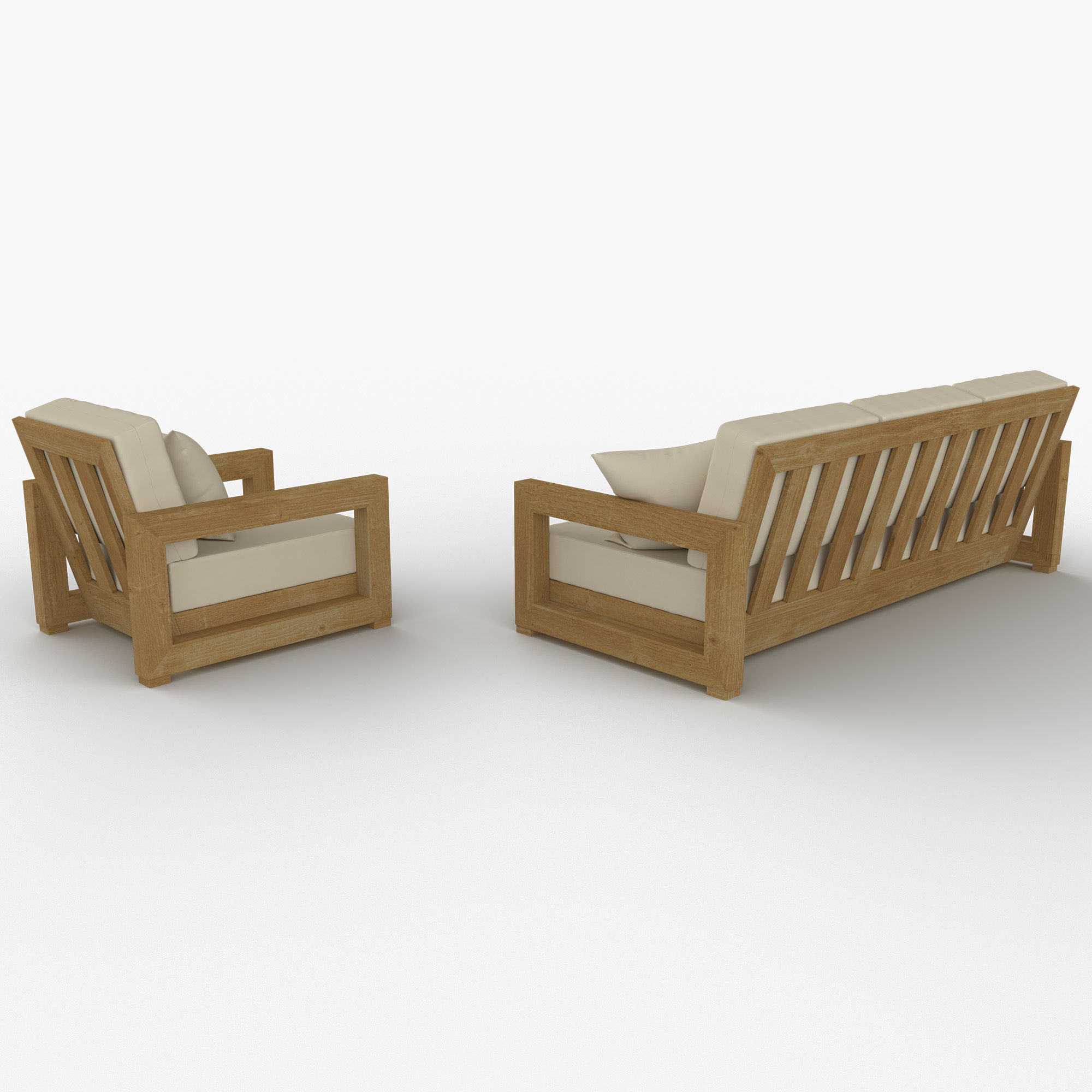 Montford Teak set 3D model_5