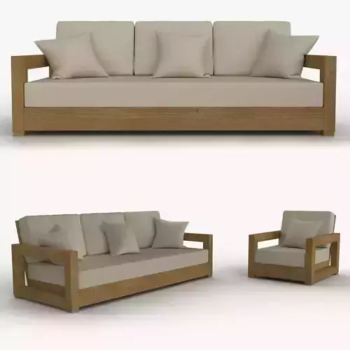 Montford Teak set 3D model