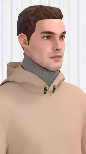 Mens Hoodie and Sweat Pant Low-poly 3D model