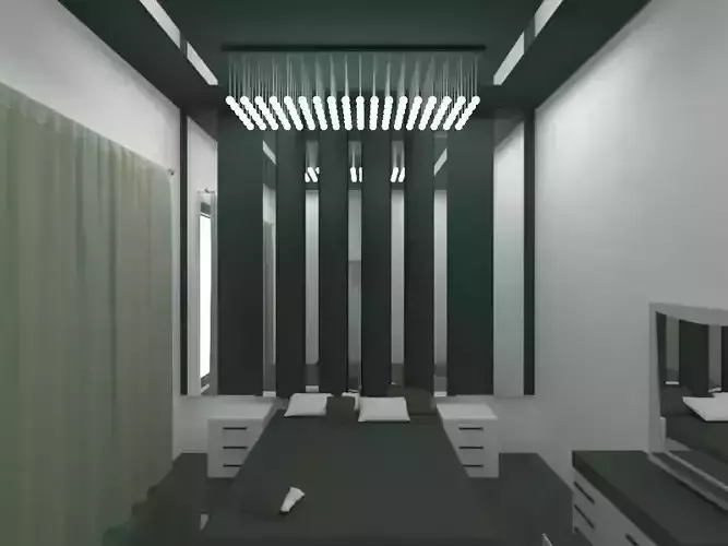 KING SIZE BEDROOM Low-poly 3D model