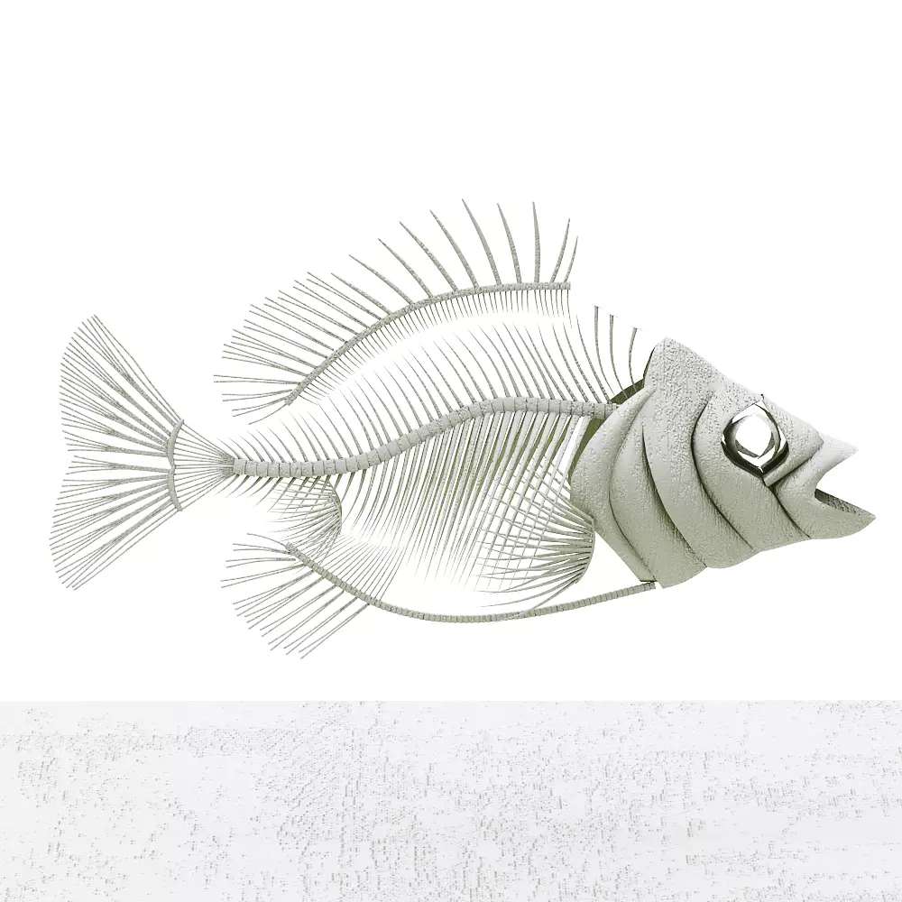 fish bone Low-poly 3D model