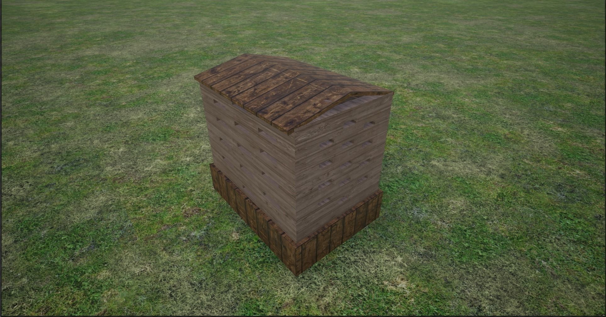 Modular Lowpoly Beehives-Honey Box-Bee Farm Low-poly 3D model_15